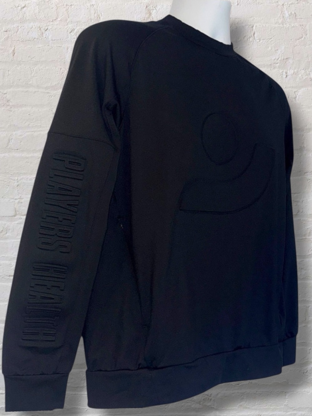 UNRL Players Health Crewneck Sweatshirt Black Size Small Performance Logo